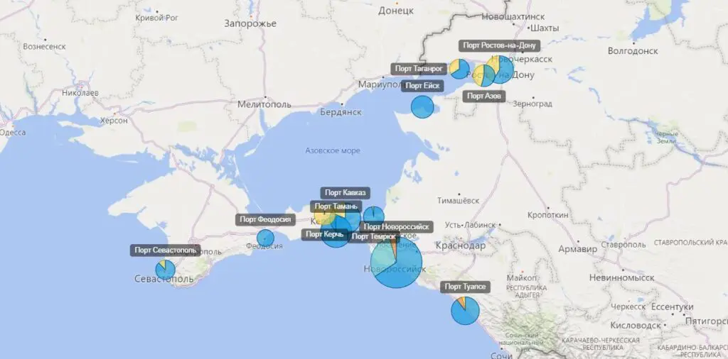 Грузооборот портов Азово-Черноморского бассейна в октябре 2024 в деталях